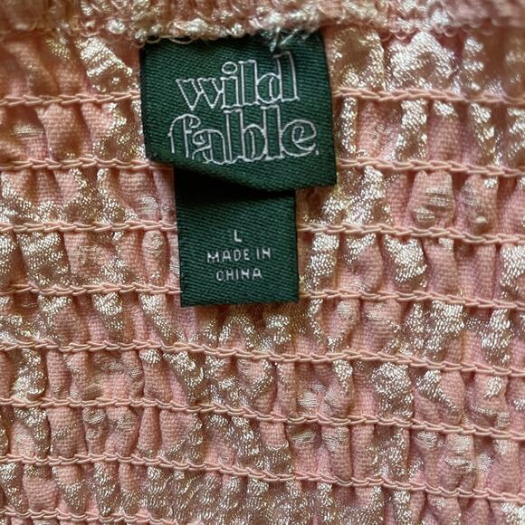 Wild Fable Pink Floral Textured Corset Cropped Tank Top size Large - Picture 5 of 9